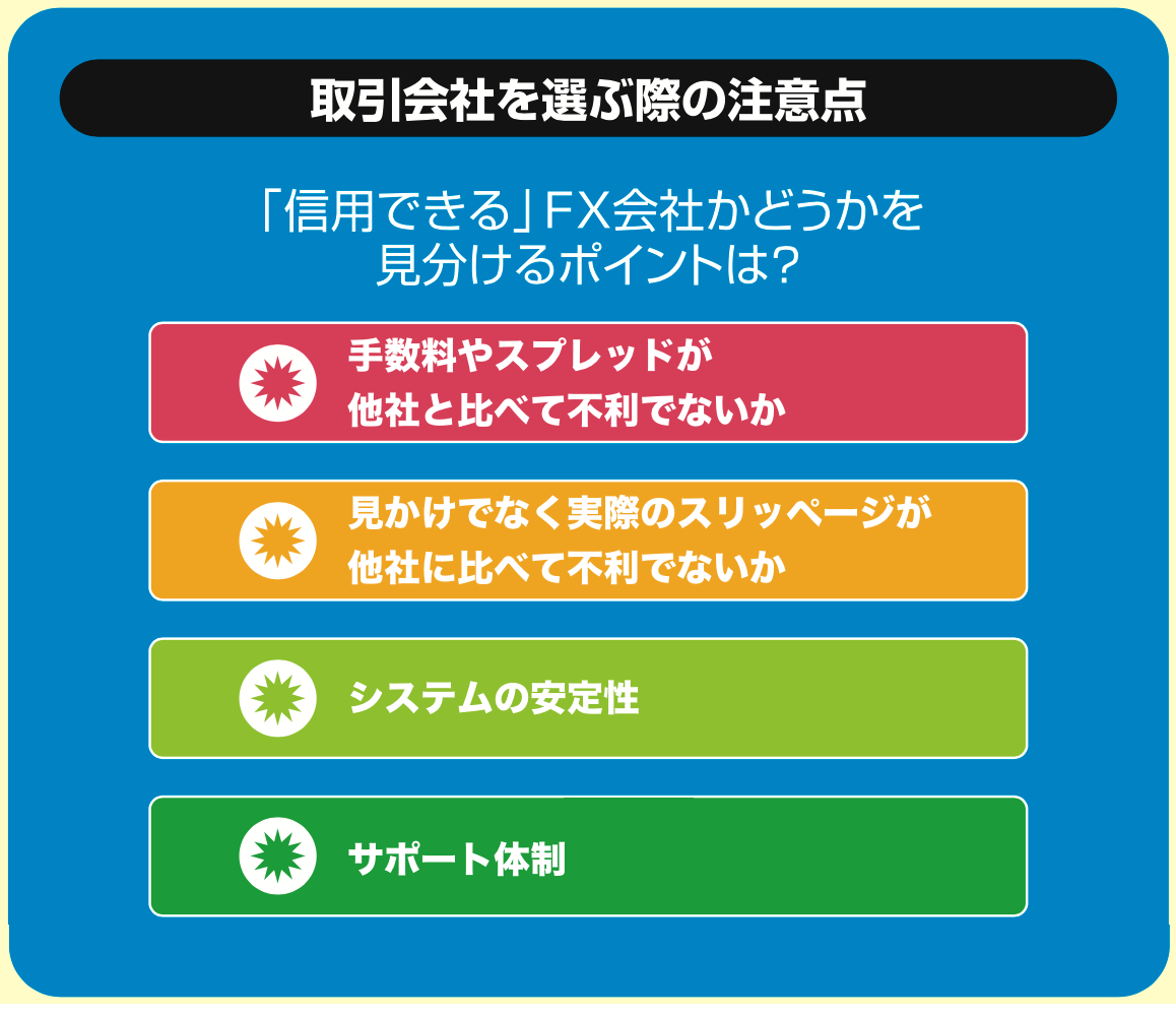 取引会社を比較する際の注意点